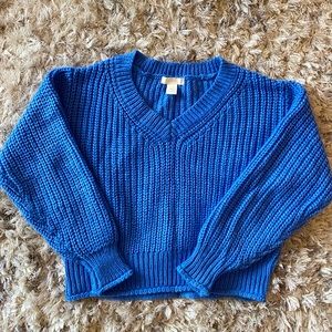 Blue Cable-knit Sweater